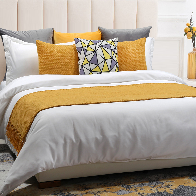 100 % bavlna 250tc Plain Sateen White Hotel Bedding Set