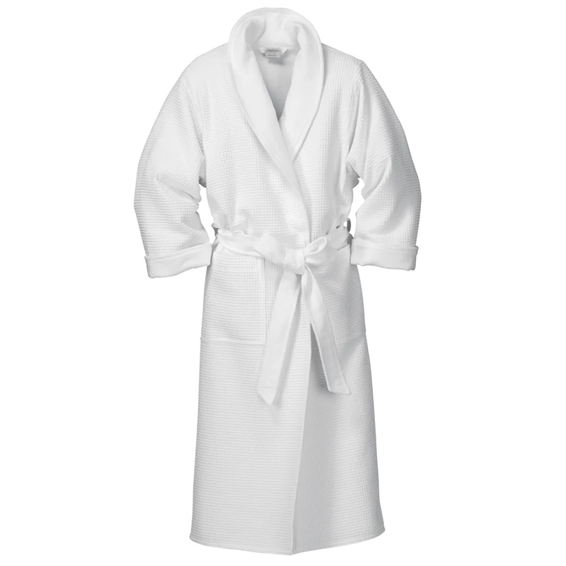 100 % bavlněná bílá 400GSM dvojitá vrstva Terry Waffle Bathrobe pro hotel