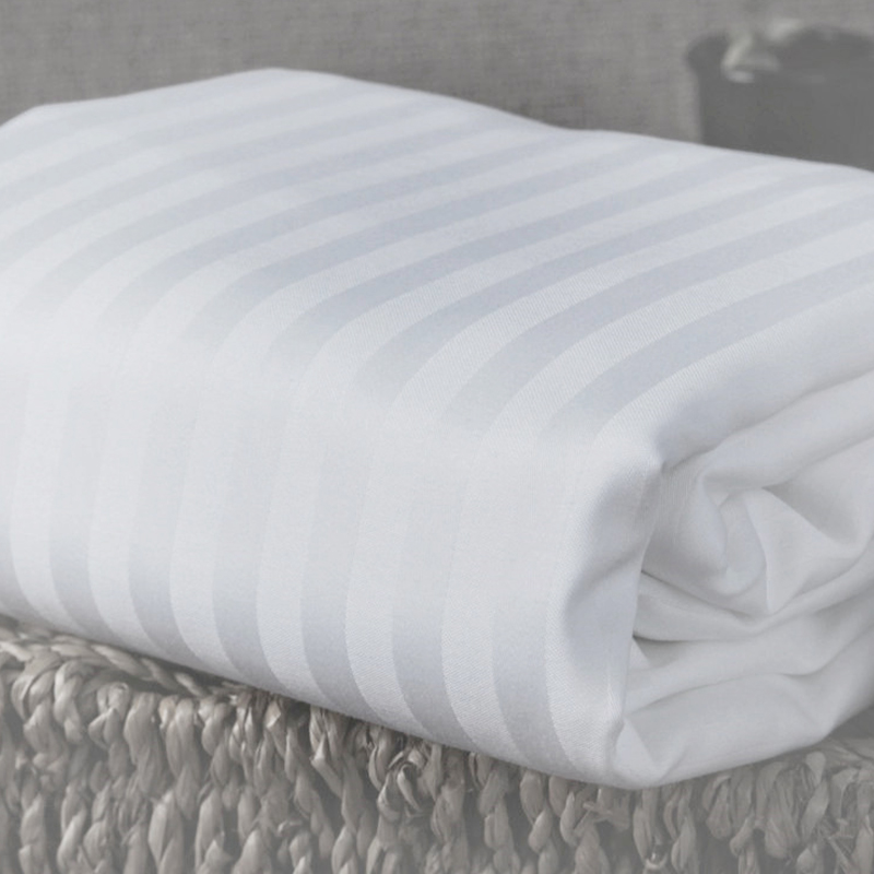 Čistá bavlna bílá bílá TC300 Sateen Stripe Hotel Bed Listeets