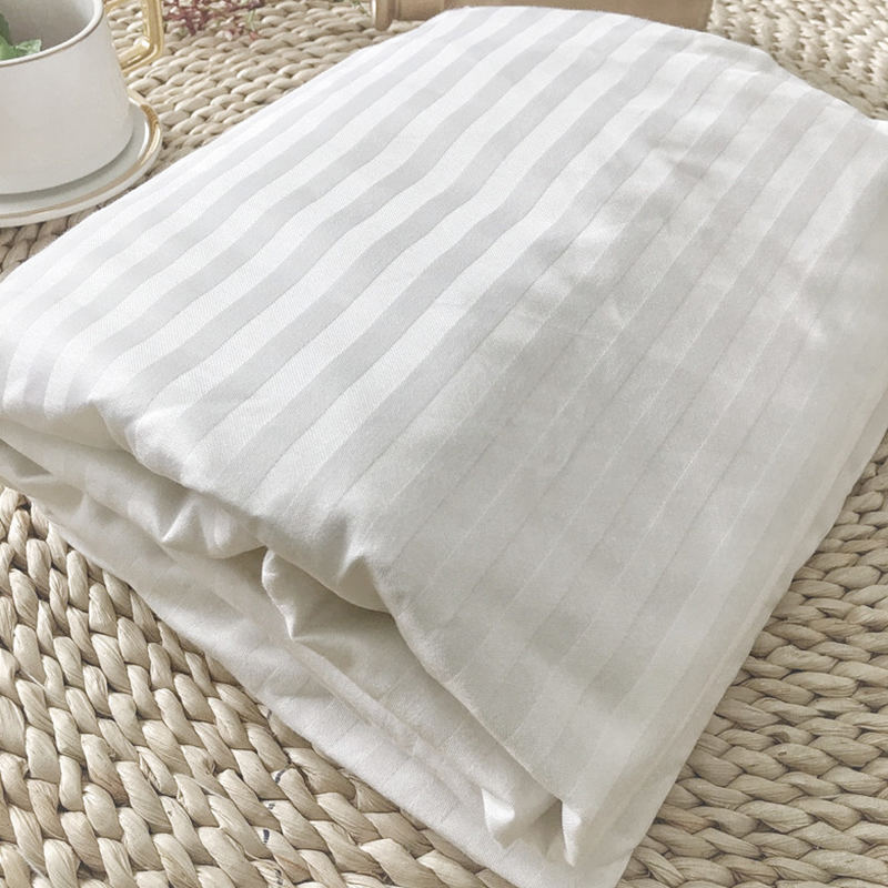 Bílá bavlna 60s Yarn 330 Počty vlákna Sateen Stripe Hotel Plavené listy velkoobchod